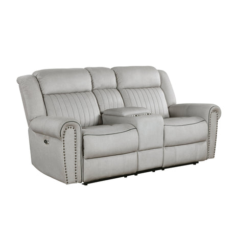 Brennen Mist Double Reclining Living Room Set by Homelegance at Eve Furniture