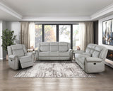 Brennen Mist Double Reclining Loveseat with Center Console by Homelegance at Eve Furniture