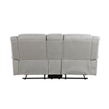 Brennen Mist Double Reclining Loveseat with Center Console by Homelegance at Eve Furniture