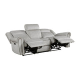 Brennen Mist Double Reclining Sofa by Homelegance at Eve Furniture