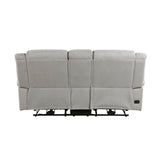 Brennen Mist Power Double Reclining Loveseat with Center Console by Homelegance at Eve Furniture