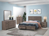 Brantford Barrel Oak 4-Piece Eastern King Bedroom Set by Coaster at Eve Furniture