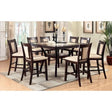 Brent Dark Cherry/Ivory 9-Piece Counter Height Table Set by Furniture of America at Eve Furniture