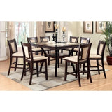 Brent Dark Cherry/Ivory 9-Piece Counter Height Table Set by Furniture of America at Eve Furniture