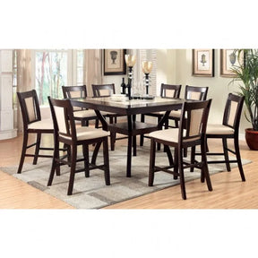Brent Dark Cherry/Ivory 9-Piece Counter Height Table Set by Furniture of America at Eve Furniture
