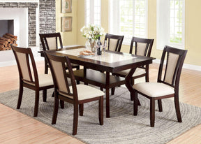 Brent Dark Cherry/Ivory Dining Table Only by Furniture of America at Eve Furniture