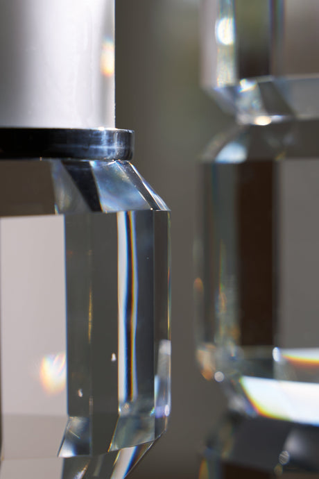 Brentley Clear/Silver Finish Candle Holder Set (Set of 2) by Ashley at Eve Furniture