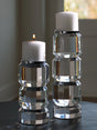 Brentley Clear/Silver Finish Candle Holder Set (Set of 2) by Ashley at Eve Furniture