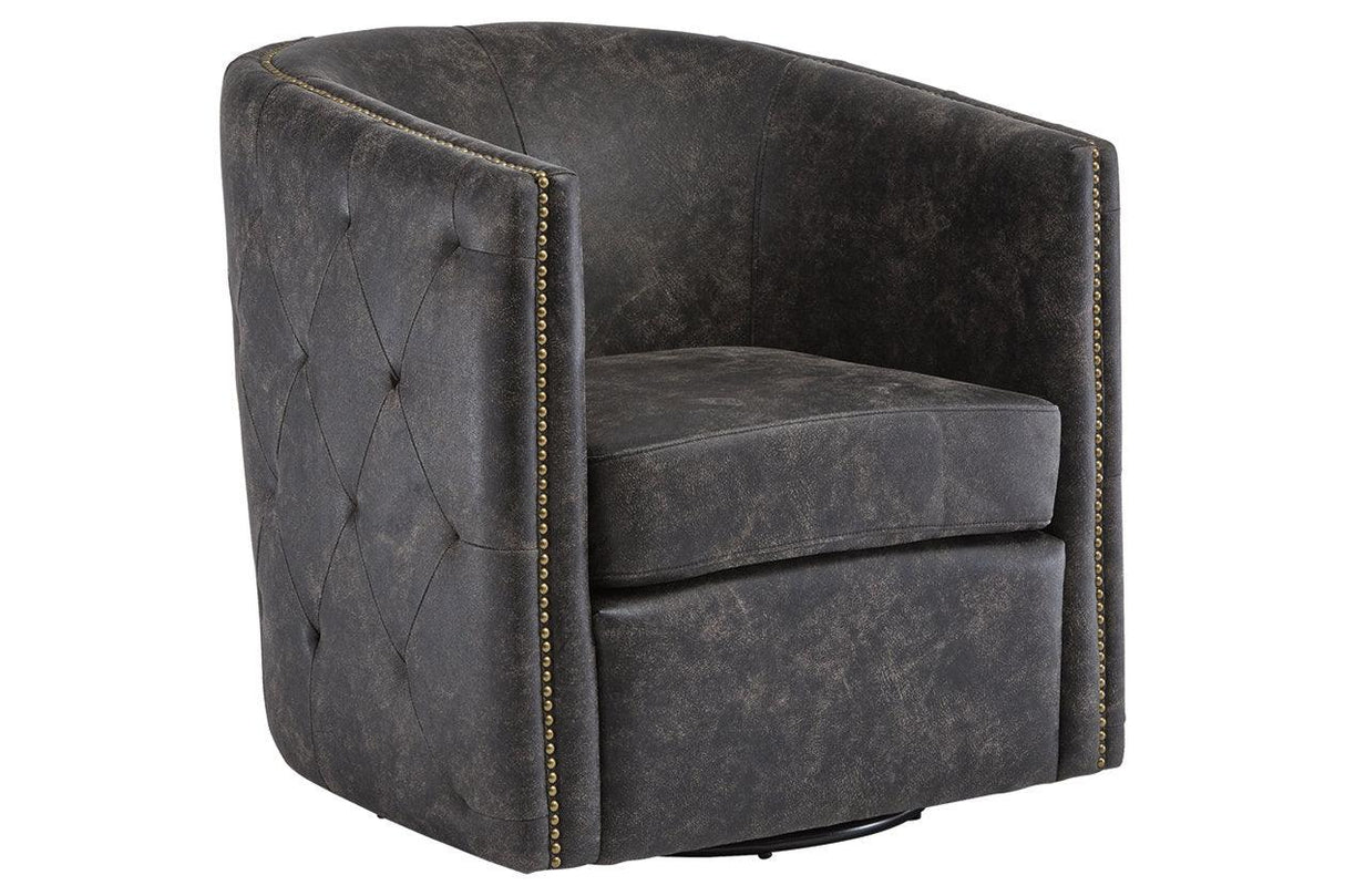 Brentlow Distressed Black Accent Chair by Ashley at Eve Furniture