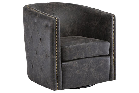 Brentlow Distressed Black Accent Chair by Ashley at Eve Furniture