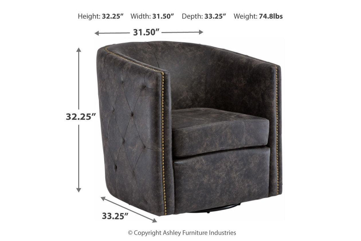 Brentlow Distressed Black Accent Chair by Ashley at Eve Furniture