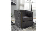 Brentlow Distressed Black Accent Chair by Ashley at Eve Furniture