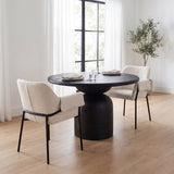 Brently Dining Chair w/ Cream Boucle Fabric & Matte Black Metal Legs, Set of 2 by Mercana at Eve Furniture