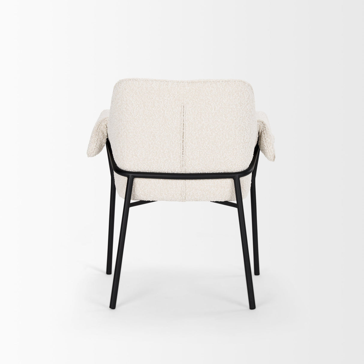 Brently Dining Chair w/ Cream Boucle Fabric & Matte Black Metal Legs, Set of 2 by Mercana at Eve Furniture