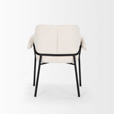 Brently Dining Chair w/ Cream Boucle Fabric & Matte Black Metal Legs, Set of 2 by Mercana at Eve Furniture