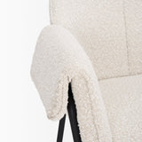 Brently Dining Chair w/ Cream Boucle Fabric & Matte Black Metal Legs, Set of 2 by Mercana at Eve Furniture