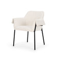 Brently Dining Chair w/ Cream Boucle Fabric & Matte Black Metal Legs, Set of 2 by Mercana at Eve Furniture