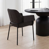 Brently Dining Chair w/ Gray Fabric & Matte Black Metal Legs, Set of 2 by Mercana at Eve Furniture