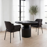 Brently Dining Chair w/ Gray Fabric & Matte Black Metal Legs, Set of 2 by Mercana at Eve Furniture