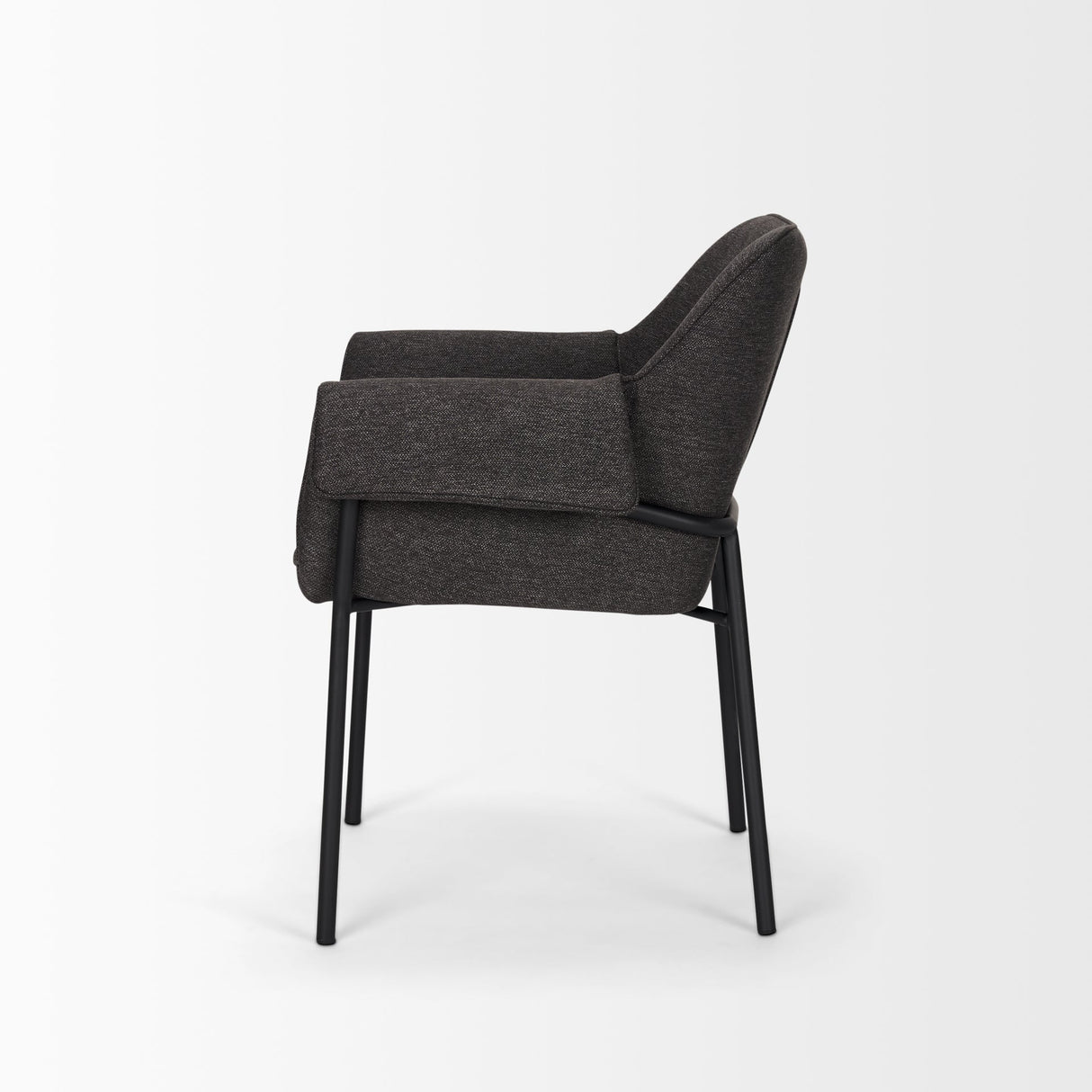 Brently Dining Chair w/ Gray Fabric & Matte Black Metal Legs, Set of 2 by Mercana at Eve Furniture