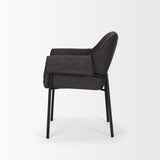 Brently Dining Chair w/ Gray Fabric & Matte Black Metal Legs, Set of 2 by Mercana at Eve Furniture