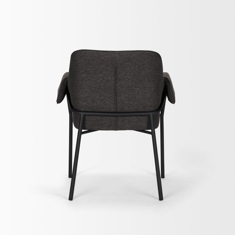 Brently Dining Chair w/ Gray Fabric & Matte Black Metal Legs, Set of 2 by Mercana at Eve Furniture