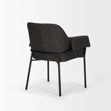Brently Dining Chair w/ Gray Fabric & Matte Black Metal Legs, Set of 2 by Mercana at Eve Furniture