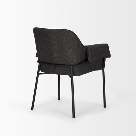 Brently Dining Chair w/ Gray Fabric & Matte Black Metal Legs, Set of 2 by Mercana at Eve Furniture