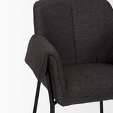 Brently Dining Chair w/ Gray Fabric & Matte Black Metal Legs, Set of 2 by Mercana at Eve Furniture
