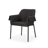 Brently Dining Chair w/ Gray Fabric & Matte Black Metal Legs, Set of 2 by Mercana at Eve Furniture