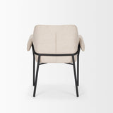 Brently Dining Chair w/ Oatmeal Fabric & Matte Black Metal Legs, Set of 2 by Mercana at Eve Furniture