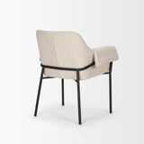 Brently Dining Chair w/ Oatmeal Fabric & Matte Black Metal Legs, Set of 2 by Mercana at Eve Furniture