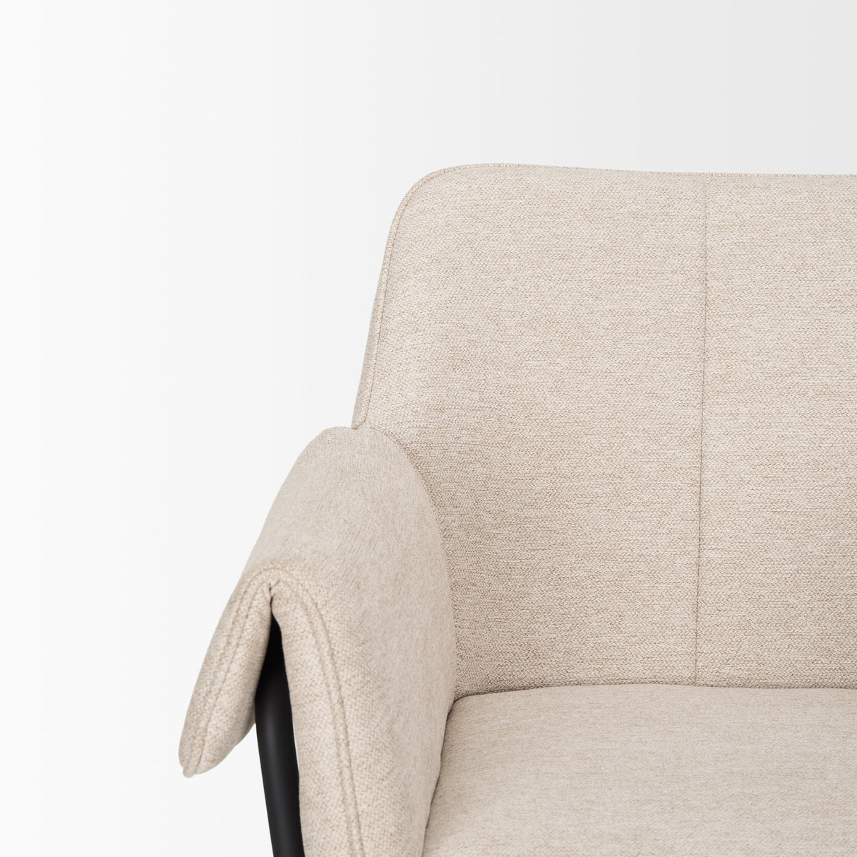 Brently Dining Chair w/ Oatmeal Fabric & Matte Black Metal Legs, Set of 2 by Mercana at Eve Furniture
