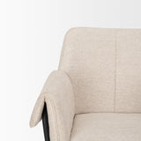 Brently Dining Chair w/ Oatmeal Fabric & Matte Black Metal Legs, Set of 2 by Mercana at Eve Furniture