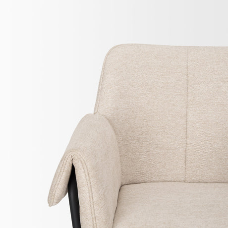 Brently Dining Chair w/ Oatmeal Fabric & Matte Black Metal Legs, Set of 2 by Mercana at Eve Furniture