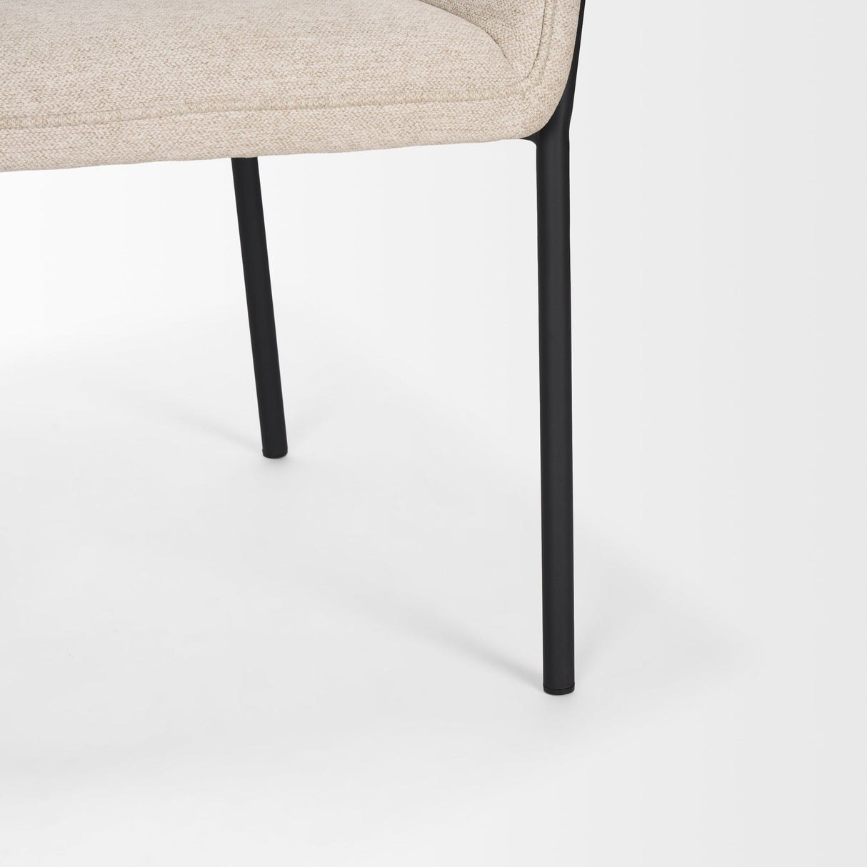 Brently Dining Chair w/ Oatmeal Fabric & Matte Black Metal Legs, Set of 2 by Mercana at Eve Furniture