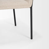 Brently Dining Chair w/ Oatmeal Fabric & Matte Black Metal Legs, Set of 2 by Mercana at Eve Furniture