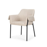 Brently Dining Chair w/ Oatmeal Fabric & Matte Black Metal Legs, Set of 2 by Mercana at Eve Furniture