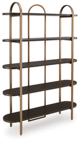 Brentmour Brown/Gold Finish Bookcase