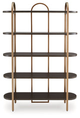 Brentmour Brown/Gold Finish Bookcase