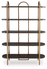 Brentmour Brown/Gold Finish Bookcase by Ashley at Eve Furniture