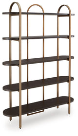 Brentmour Brown/Gold Finish Bookcase by Ashley at Eve Furniture