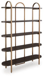 Brentmour Brown/Gold Finish Bookcase by Ashley at Eve Furniture