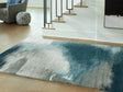 Brentward Blue/Gray/Ivory Large Rug by Ashley at Eve Furniture
