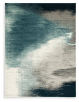 Brentward Blue/Gray/Ivory Medium Rug by Ashley at Eve Furniture