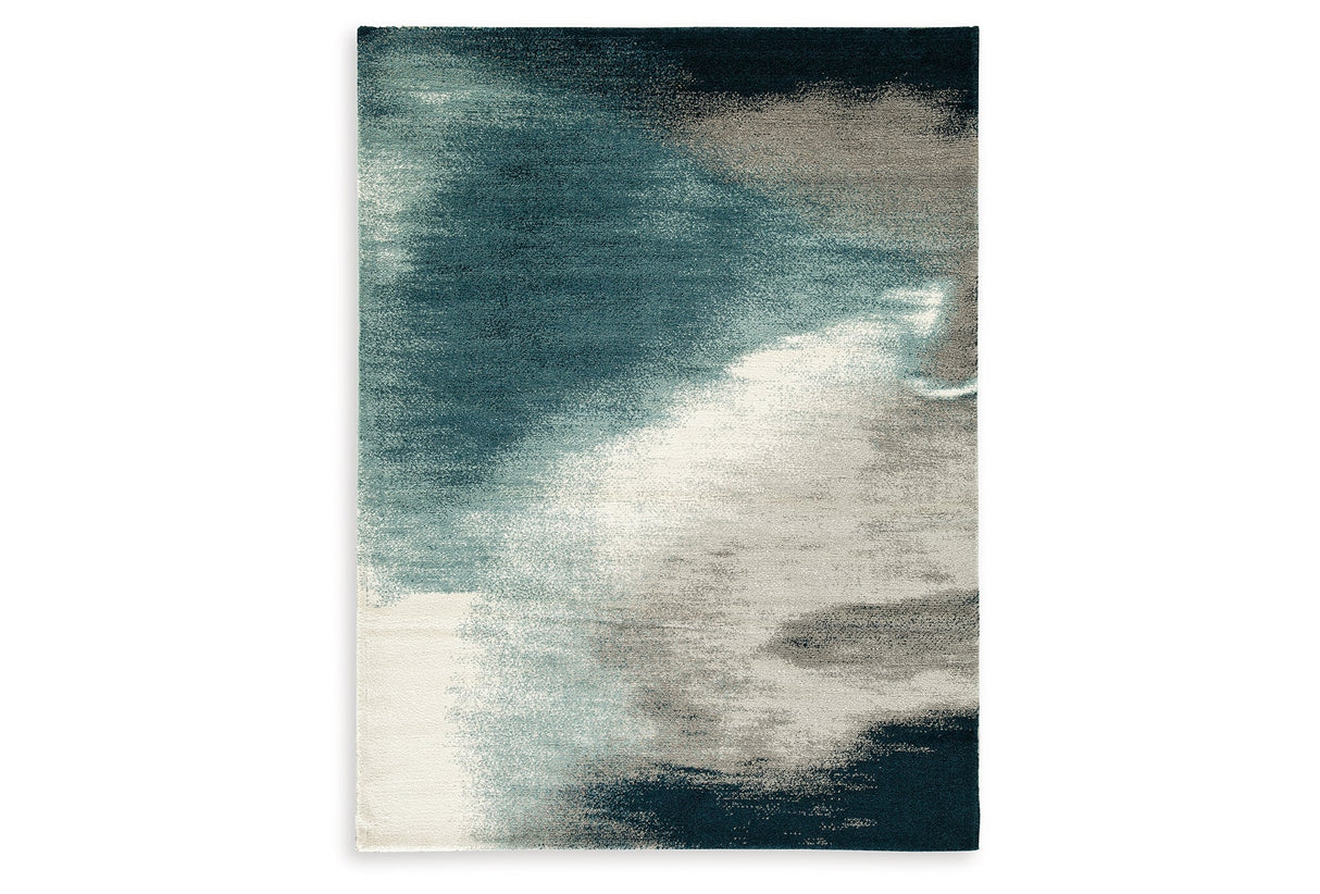 Brentward Blue/Gray/Ivory Medium Rug by Ashley at Eve Furniture