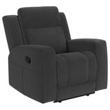 Brentwood 3-piece Upholstered Motion Reclining Sofa Set Dark Charcoal