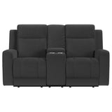 Brentwood 3-piece Upholstered Motion Reclining Sofa Set Dark Charcoal