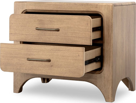 Brentwood Brioche Two Drawer Nightstand w/CM by Modus Furniture at Eve Furniture