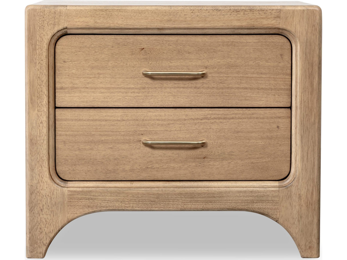 Brentwood Brioche Two Drawer Nightstand w/CM by Modus Furniture at Eve Furniture